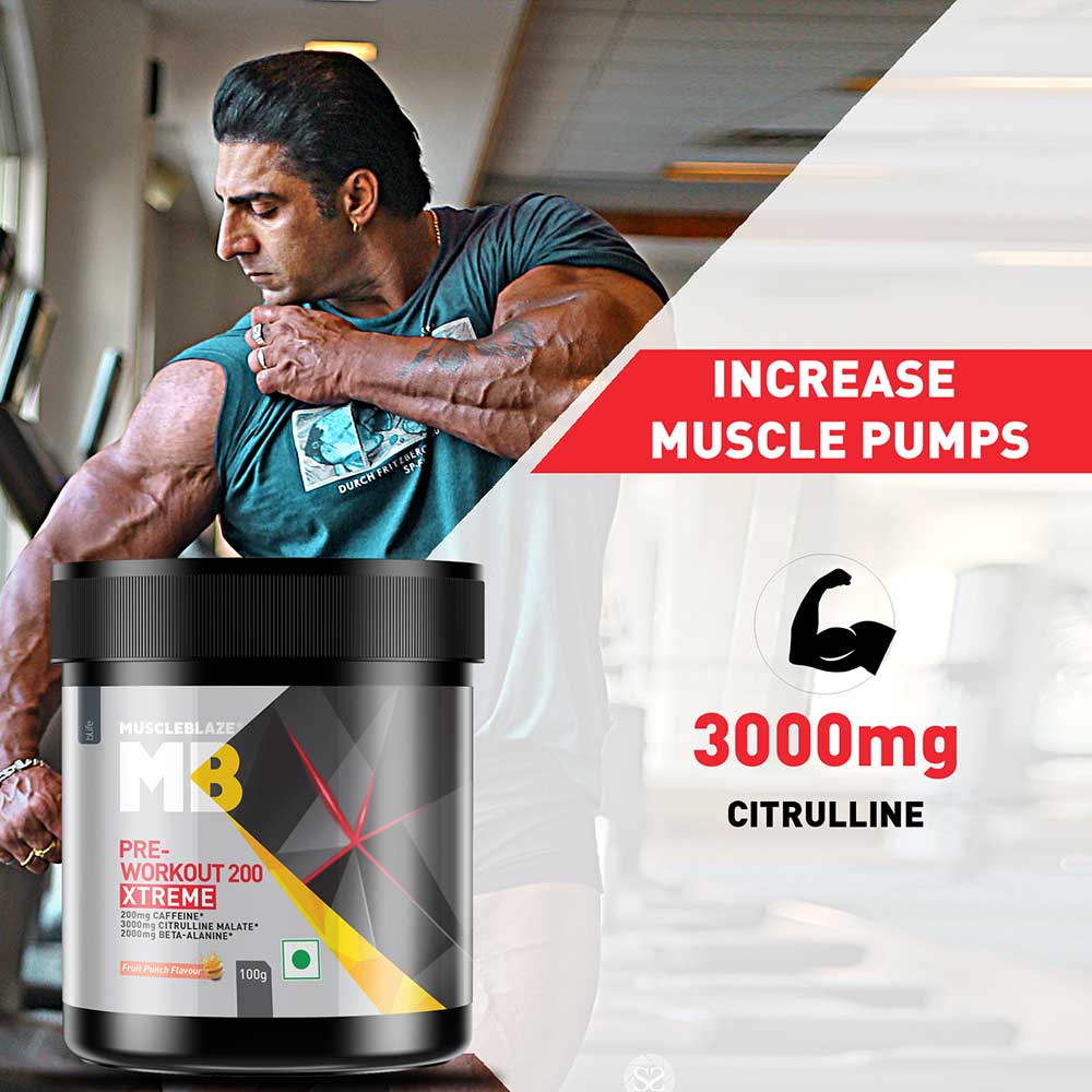 prd_2816123-MuscleBlaze-PRE-Workout-200-Xtreme-0.22-lb-Fruit-Punch_o.jpg MuscleBlaze PRE Workout 200 Xtreme | 100g | 15 Servings | MB Pre-workout - Image 3