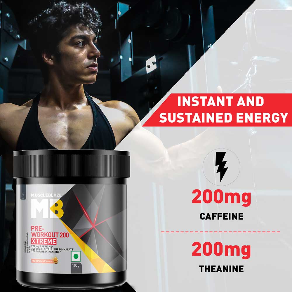 prd_2816125-MuscleBlaze-PRE-Workout-200-Xtreme-0.22-lb-Fruit-Punch_o.jpg MuscleBlaze PRE Workout 200 Xtreme | 100g | 15 Servings | MB Pre-workout - Image 9