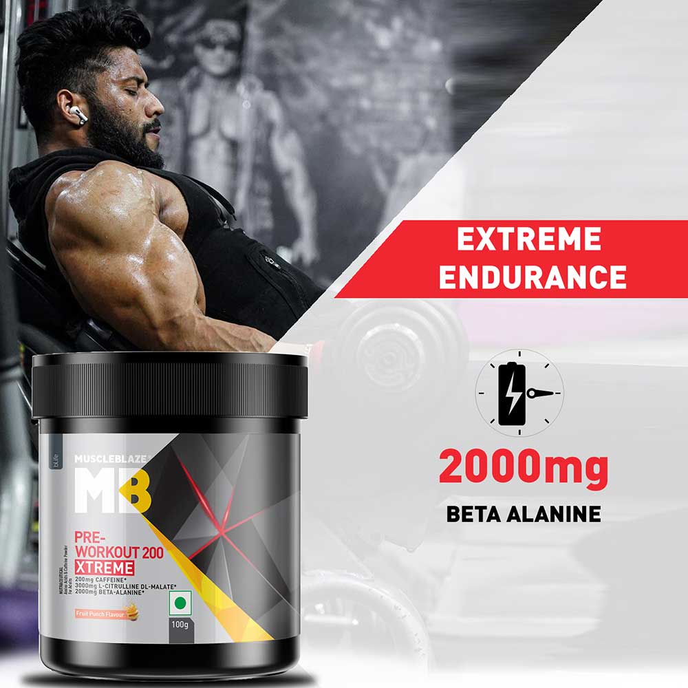 prd_2816127-MuscleBlaze-PRE-Workout-200-Xtreme-0.22-lb-Fruit-Punch_o.jpg MuscleBlaze PRE Workout 200 Xtreme | 100g | 15 Servings | MB Pre-workout - Image 7