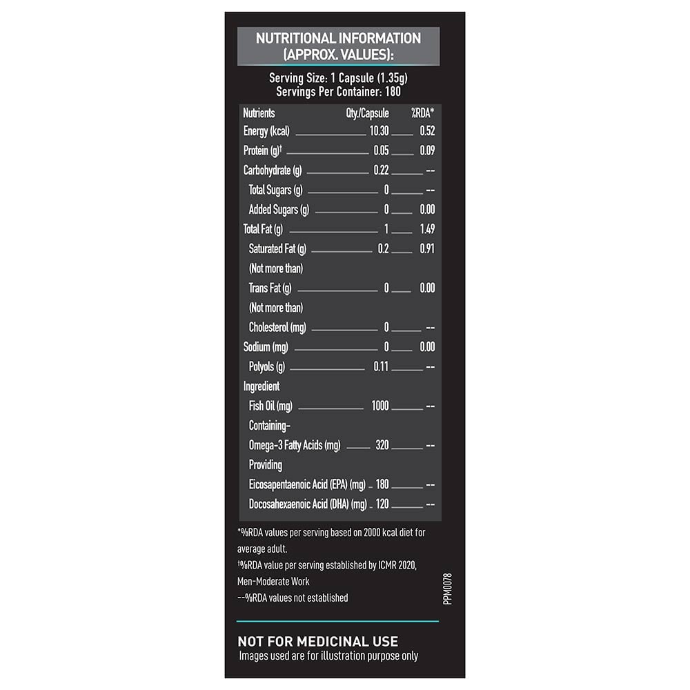 muscleblaze omega 3 fish oil (1000 mg) with 180mg epa and 120mg dha muscleblaze omega 3 fish oil (1000 mg) with 180mg epa and 120mg dha