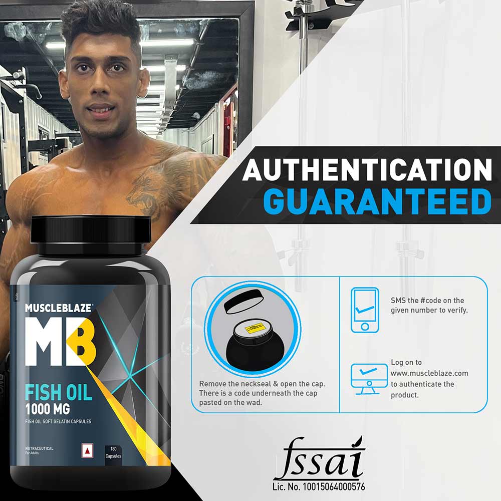 muscleblaze omega 3 fish oil (1000 mg) with 180mg epa and 120mg dha muscleblaze omega 3 fish oil (1000 mg) with 180mg epa and 120mg dha