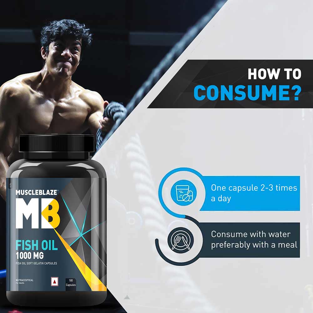 muscleblaze omega 3 fish oil (1000 mg) with 180mg epa and 120mg dha muscleblaze omega 3 fish oil (1000 mg) with 180mg epa and 120mg dha