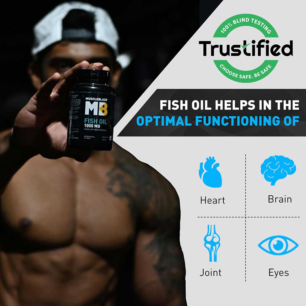 muscleblaze omega 3 fish oil (1000 mg) with 180mg epa and 120mg dha muscleblaze omega 3 fish oil (1000 mg) with 180mg epa and 120mg dha