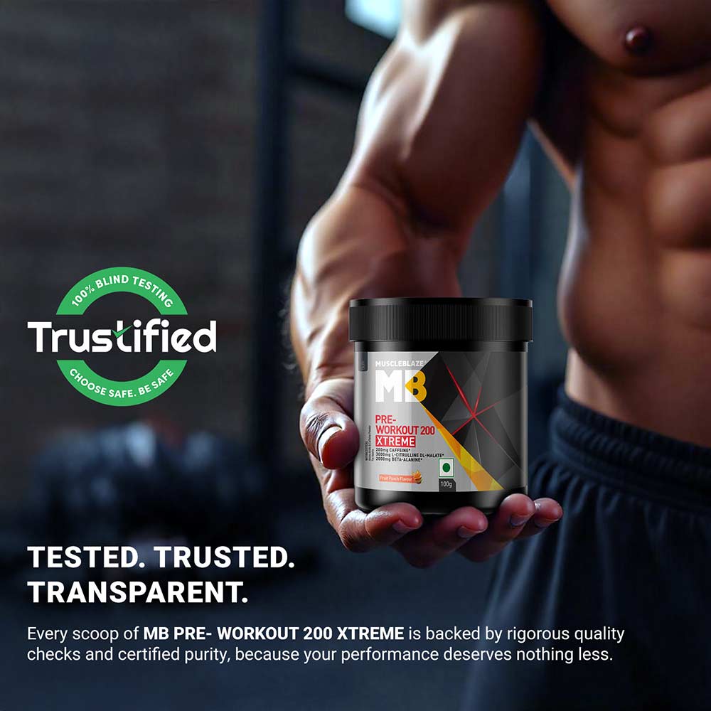 prd_3965565-MuscleBlaze-PRE-Workout-200-Xtreme-0.22-lb-Fruit-Punch_o.jpg MuscleBlaze PRE Workout 200 Xtreme | 100g | 15 Servings | MB Pre-workout - Image 4