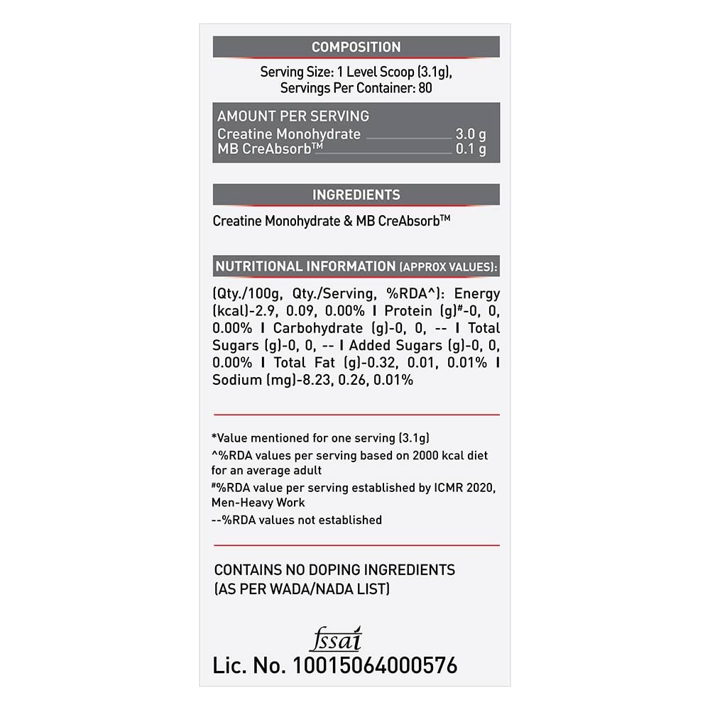 prd_3995915-MuscleBlaze-Creatine-Monohydrate-CreAMP-0.55-lb-Unflavoured_o.jpg MuscleBlaze Creatine Monohydrate CreAMP | 250g | 80 Servings | MB Creatine - Image 7