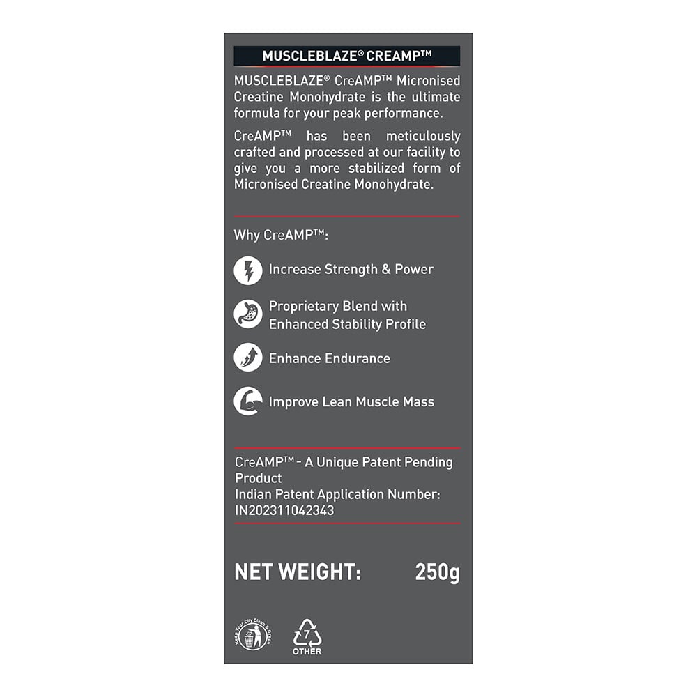 prd_3995917-MuscleBlaze-Creatine-Monohydrate-CreAMP-0.55-lb-Unflavoured_o.jpg MuscleBlaze Creatine Monohydrate CreAMP | 250g | 80 Servings | MB Creatine - Image 8