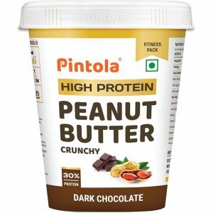 pintola high protein peanut butter (1kg) dark chocolate | 30g protein (crunchy/ creamy, 1kg)