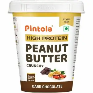 pintola high protein peanut butter (1kg) dark chocolate | 30g protein (crunchy/ creamy, 1kg)