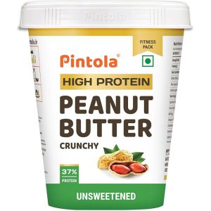 pintola high protein 100% natural peanut butter (1kg) unsweetened | 37g protein (crunchy/ creamy, 1kg)