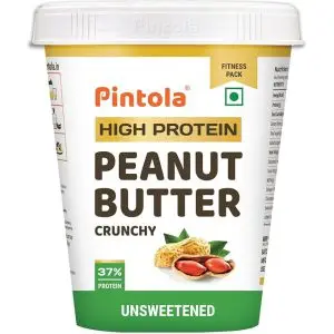 pintola high protein 100% natural peanut butter (1kg) unsweetened | 37g protein (crunchy/ creamy, 1kg)