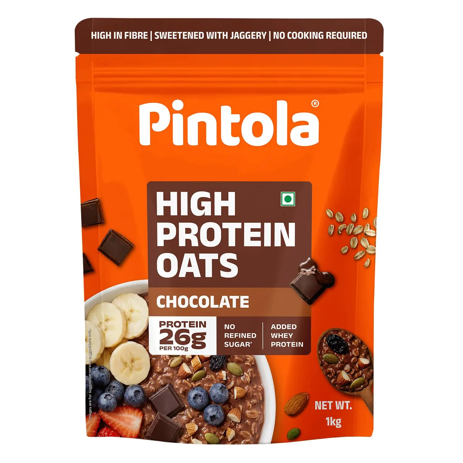pintola 26g high protein oats 1kg, dark chocolate, no refined sugar, rolled oats for weight loss, breakfast cereals | gluten free | contain almonds, raisins, pumpkin & chia seeds pintola 26g high protein oats 1kg, dark chocolate, no refined sugar, rolled oats for weight loss, breakfast cereals | gluten free | contain almonds, raisins, pumpkin & chia seeds